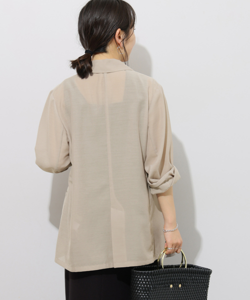 JOURNAL STANDARD relume（ジャーナルスタンダード　レリューム）の「《追加2》シングルシアージャケット（テーラードジャケット・レディース・ベージュ/ブラック/アイボリー・FREE）」の7枚目の写真