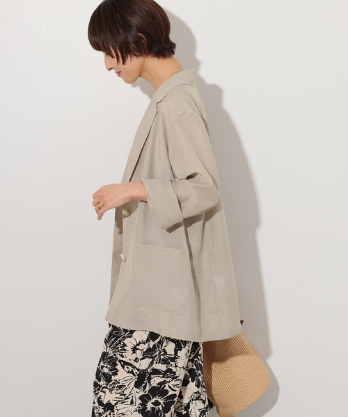 JOURNAL STANDARD relume（ジャーナルスタンダード　レリューム）の「《追加2》シングルシアージャケット（テーラードジャケット・レディース・ベージュ/ブラック/アイボリー・FREE）」の13枚目の写真