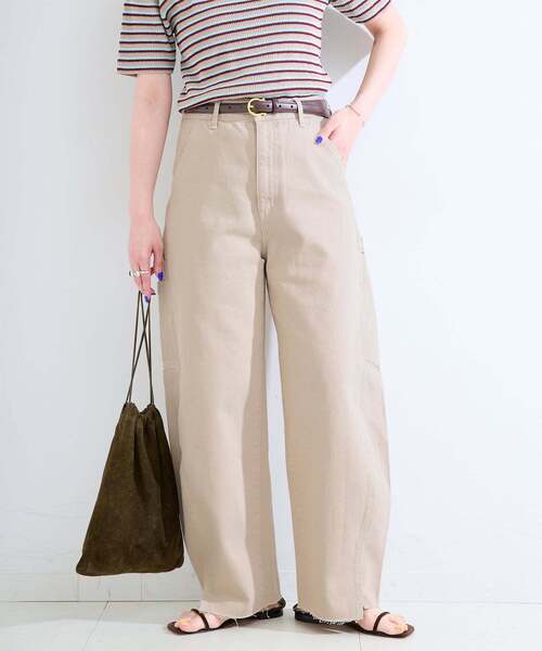 B.C STOCK(ベーセーストック)の「《追加》ウォッシャブル / DU JOUR / デュ ジュール BARREL PAINTER JEAN(デニムパンツ・レディース・ライトブルー/スカイブルー/ベージュ/ホワイト/ピンク・36/38)」の2枚目の写真
