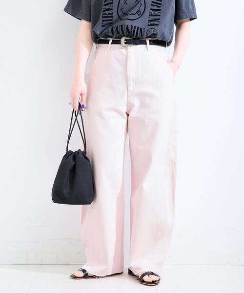 B.C STOCK(ベーセーストック)の「《追加》ウォッシャブル / DU JOUR / デュ ジュール BARREL PAINTER JEAN(デニムパンツ・レディース・ライトブルー/スカイブルー/ベージュ/ホワイト/ピンク・36/38)」の5枚目の写真