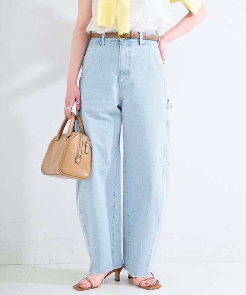 B.C STOCK(ベーセーストック)の「《追加》ウォッシャブル / DU JOUR / デュ ジュール BARREL PAINTER JEAN(デニムパンツ・レディース・ライトブルー/スカイブルー/ベージュ/ホワイト/ピンク・36/38)」の4枚目の写真