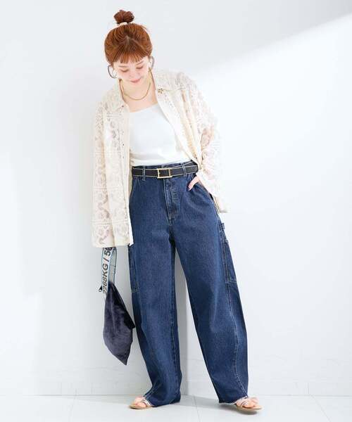 B.C STOCK(ベーセーストック)の「《追加》ウォッシャブル / DU JOUR / デュ ジュール BARREL PAINTER JEAN(デニムパンツ・レディース・ライトブルー/スカイブルー/ベージュ/ホワイト/ピンク・36/38)」の22枚目の写真