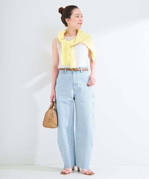 B.C STOCK(ベーセーストック)の「《追加》ウォッシャブル / DU JOUR / デュ ジュール BARREL PAINTER JEAN(デニムパンツ・レディース・ライトブルー/スカイブルー/ベージュ/ホワイト/ピンク・36/38)」の7枚目の写真