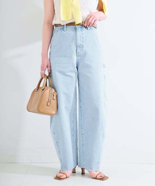 B.C STOCK(ベーセーストック)の「《追加》ウォッシャブル / DU JOUR / デュ ジュール BARREL PAINTER JEAN(デニムパンツ・レディース・ライトブルー/スカイブルー/ベージュ/ホワイト/ピンク・36/38)」の9枚目の写真