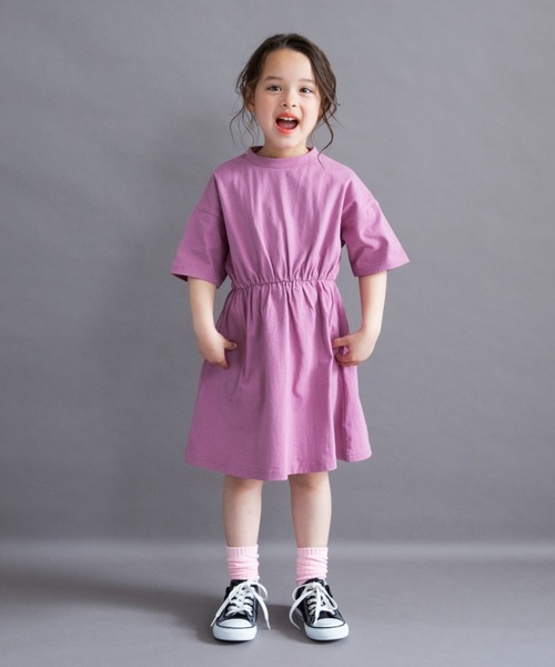 DRC branshes(ディーアールシーブランシェス)の「【WEB限定/DRC】BACKロゴ切替半袖ワンピース(ワンピース・キッズ・ブラック/ラベンダー/ピンク/ブルーグレー・140/150/120/130/110/100)」の14枚目の写真