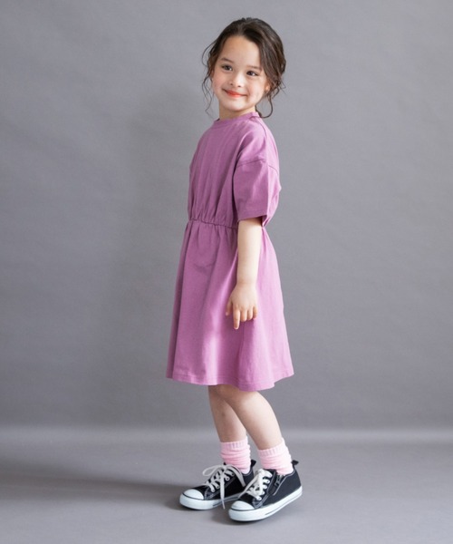 DRC branshes(ディーアールシーブランシェス)の「【WEB限定/DRC】BACKロゴ切替半袖ワンピース(ワンピース・キッズ・ブラック/ラベンダー/ピンク/ブルーグレー・140/150/120/130/110/100)」の15枚目の写真