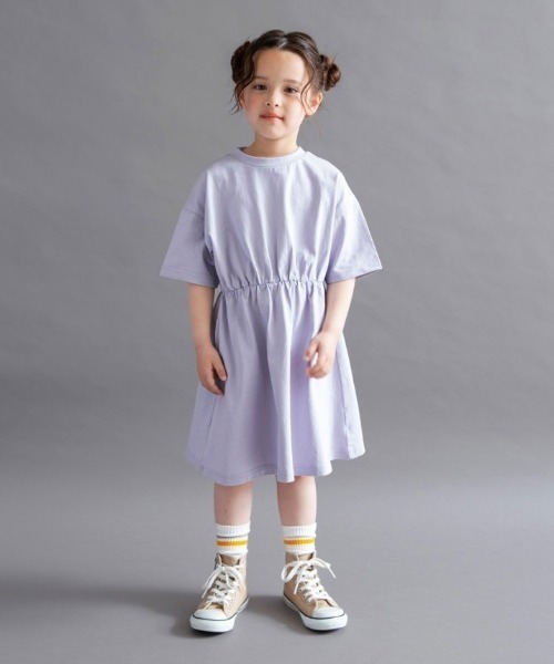 DRC branshes(ディーアールシーブランシェス)の「【WEB限定/DRC】BACKロゴ切替半袖ワンピース(ワンピース・キッズ・ブラック/ラベンダー/ピンク/ブルーグレー・140/150/120/130/110/100)」の5枚目の写真
