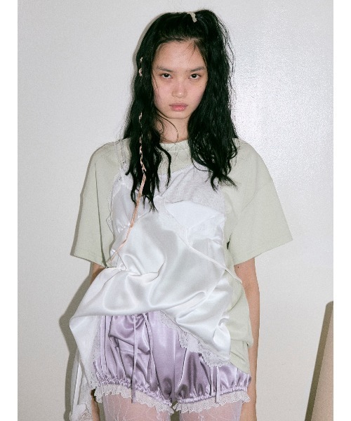 SORIN(ソリン )の「Satin Docking T-shirt/サテン ドッキングTシャツ(Tシャツ/カットソー・レディース・ブラック/グレー/グリーン・38)」の3枚目の写真