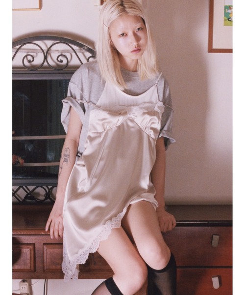 SORIN(ソリン )の「Satin Docking T-shirt/サテン ドッキングTシャツ(Tシャツ/カットソー・レディース・ブラック/グレー/グリーン・38)」の22枚目の写真