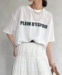 DouDou | PLEIN D'ESPOIR ジョーゼット半袖ロゴTEE(シャツ/ブラウス)