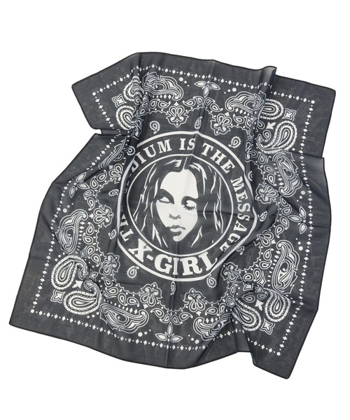 X-girl(エックスガール)の「SHEER FACE SCARF(バンダナ/スカーフ・レディース・ブラウン/ブラック・ONE SIZE)」の16枚目の写真