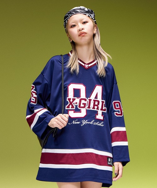 X-girl(エックスガール)の「SHEER FACE SCARF(バンダナ/スカーフ・レディース・ブラウン/ブラック・ONE SIZE)」の10枚目の写真