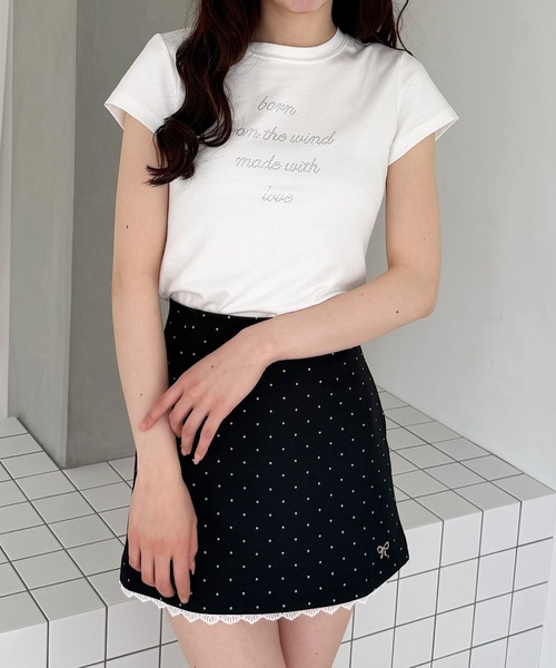 frunco（フランコ）の「ライティングロゴラインストーンT（Tシャツ/カットソー・レディース・ブルー/ピンク/ホワイト/ブラック・FREE）」の6枚目の写真