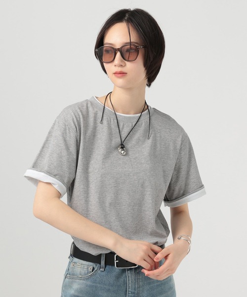 BAYFLOW（ベイフロー）の「ターンバックスリーブＴシャツ（Tシャツ/カットソー・レディース・ブラウン/グレー/チャコール・FREE）」の2枚目の写真