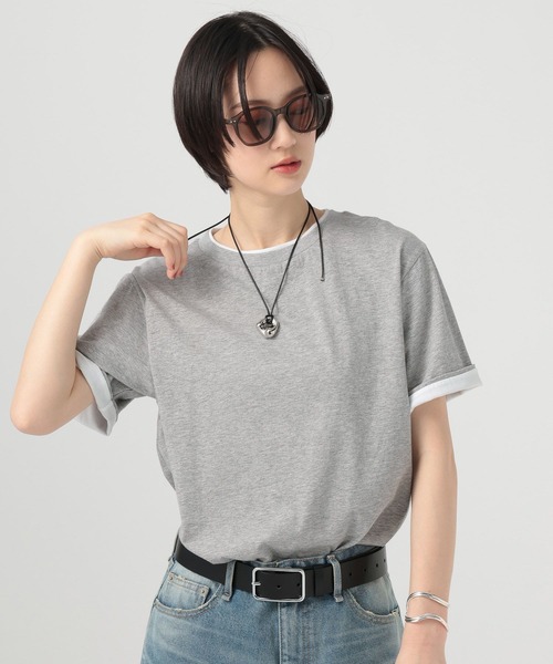 BAYFLOW（ベイフロー）の「ターンバックスリーブＴシャツ（Tシャツ/カットソー・レディース・ブラウン/グレー/チャコール・FREE）」の6枚目の写真