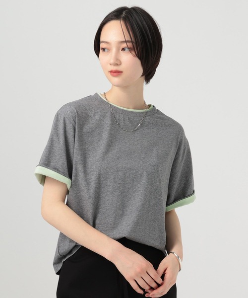 BAYFLOW（ベイフロー）の「ターンバックスリーブＴシャツ（Tシャツ/カットソー・レディース・ブラウン/グレー/チャコール・FREE）」の9枚目の写真