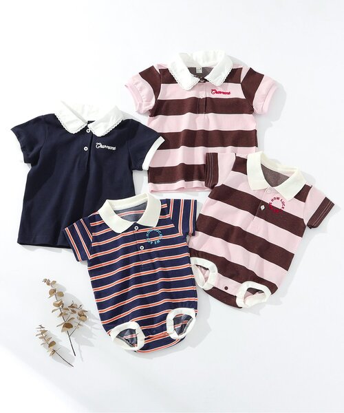 apres les cours（アプレレクール）の「【接触冷感】襟レースひんやり半袖ポロシャツ（Tシャツ/カットソー・キッズ・その他2/ネイビー・80/90/100/110/120/130/140）」の3枚目の写真