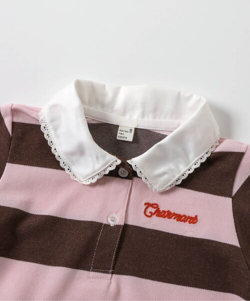 apres les cours（アプレレクール）の「【接触冷感】襟レースひんやり半袖ポロシャツ（Tシャツ/カットソー・キッズ・その他2/ネイビー・80/90/100/110/120/130/140）」の7枚目の写真