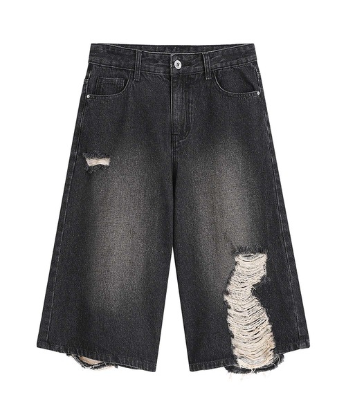 HOOK(フック)の「HOOK ダメージデニムハーフパンツ (SS)(デニムパンツ・メンズ・ブルー/ブラック・M/S/L)」の3枚目の写真
