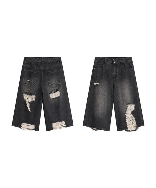 HOOK(フック)の「HOOK ダメージデニムハーフパンツ (SS)(デニムパンツ・メンズ・ブルー/ブラック・M/S/L)」の7枚目の写真