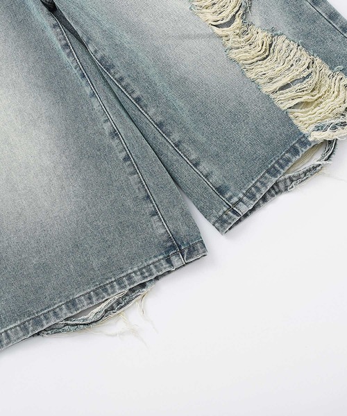 HOOK(フック)の「HOOK ダメージデニムハーフパンツ (SS)(デニムパンツ・メンズ・ブルー/ブラック・M/S/L)」の13枚目の写真