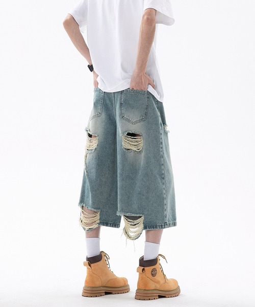 HOOK(フック)の「HOOK ダメージデニムハーフパンツ (SS)(デニムパンツ・メンズ・ブルー/ブラック・M/S/L)」の19枚目の写真