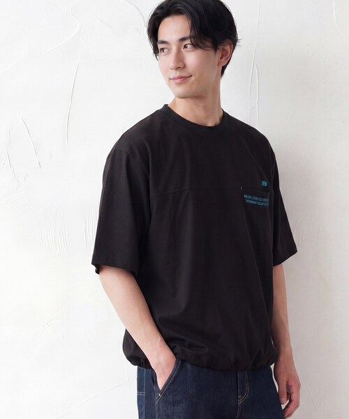 Dessin(デッサン)の「【吸水速乾/UVカット】メッシュ素材 スポーティTシャツ(Tシャツ/カットソー・メンズ・ブラック/カーキ系6/ホワイト・02/03)」の3枚目の写真
