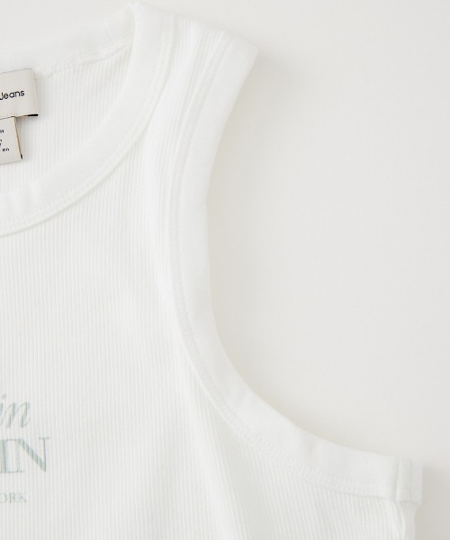 Calvin Klein（カルバン・クライン）の「[Calvin Klein/カルバンクライン] 2X2 ロゴプリント リブタンクトップ（タンクトップ・レディース・ホワイト・XS）」の15枚目の写真