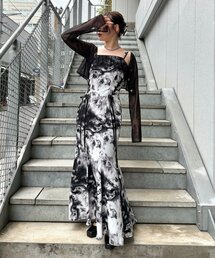 セール】Side ribbon tiered onepiece（ワンピース）｜M me eme