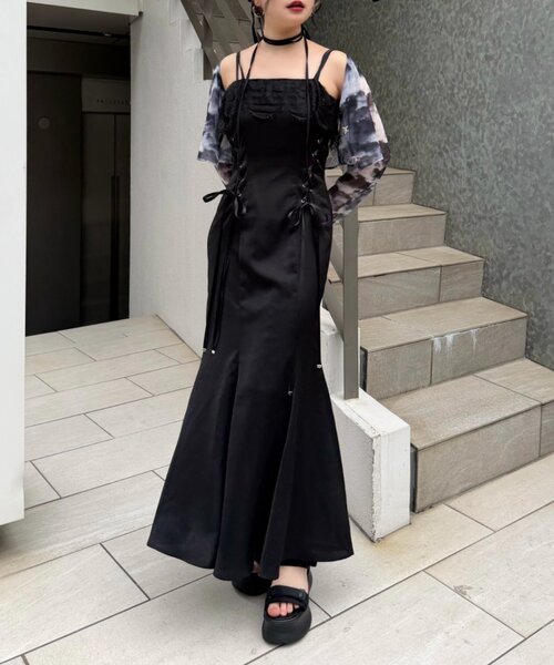 Mavie..7(メヴィセットゥ)の「【Mavie..7】《S,Mサイズ展開》サイドレースUPジャンスカ(ワンピース・レディース・その他1/ブラック・SMALL/MEDIUM)」の17枚目の写真
