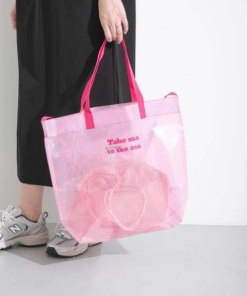 URBAN RESEARCH Sonny Label(アーバンリサーチサニーレーベル)の「ポーチ付ビッグプールバッグ(トートバッグ・レディース・ピンク/ミント/クリア・ONE)」の11枚目の写真