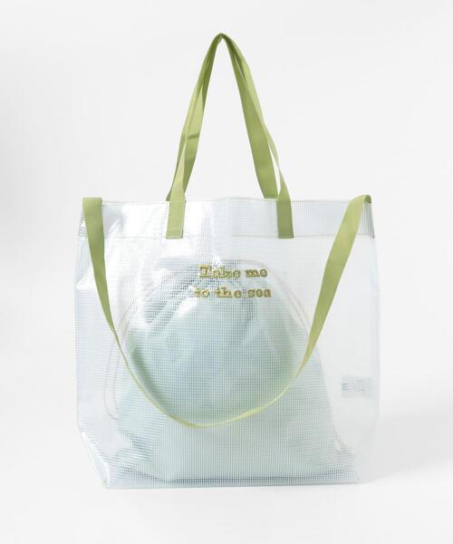 URBAN RESEARCH Sonny Label(アーバンリサーチサニーレーベル)の「ポーチ付ビッグプールバッグ(トートバッグ・レディース・ピンク/ミント/クリア・ONE)」の20枚目の写真