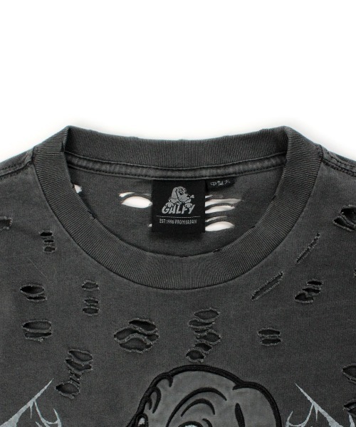 GALFY(ガルフィー)の「【GALFY】大ダメージロンTEE / 【ガルフィー】大ダメージ長袖Tシャツ(Tシャツ/カットソー・メンズ・ベージュ/ブルーグレー/チャコール・L/XL)」の12枚目の写真
