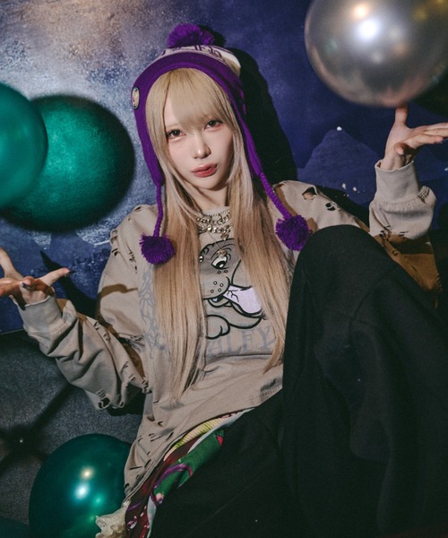 GALFY(ガルフィー)の「【GALFY】大ダメージロンTEE / 【ガルフィー】大ダメージ長袖Tシャツ(Tシャツ/カットソー・メンズ・ベージュ/ブルーグレー/チャコール・L/XL)」の17枚目の写真