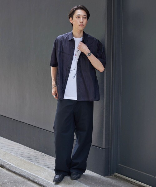 City Ambient Products（シティアンビエントプロダクツ）の「City Ambient Products: Cityform スーパーライト ナイロン リップ ショートスリーブ シャツ（シャツ/ブラウス・メンズ・ブラック/ネイビー・SMALL/MEDIUM/LARGE）」の10枚目の写真