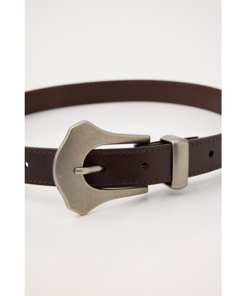 MOUSSY(マウジー)の「FLAT METAL BUCKLE ベルト(ベルト・レディース・ブラウン/ブラック・FREE)」の4枚目の写真