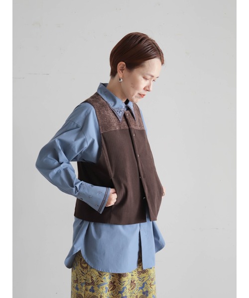 FIL DE FER(フィルデフェール)の「パーツ刺繍コットン ロングシャツ(シャツ/ブラウス・レディース・ブルーグレー/ブラウン・FREE)」の20枚目の写真