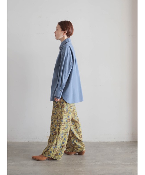 FIL DE FER(フィルデフェール)の「パーツ刺繍コットン ロングシャツ(シャツ/ブラウス・レディース・ブルーグレー/ブラウン・FREE)」の13枚目の写真