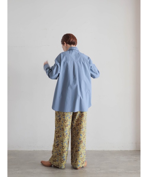 FIL DE FER(フィルデフェール)の「パーツ刺繍コットン ロングシャツ(シャツ/ブラウス・レディース・ブルーグレー/ブラウン・FREE)」の11枚目の写真
