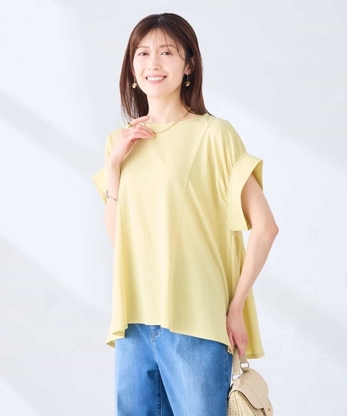 a.v.v(アーヴェヴェ)の「ボリュームスリーブフレアカットソー(Tシャツ/カットソー・レディース・ネイビー/グリーン/クリーム・38/40)」の4枚目の写真