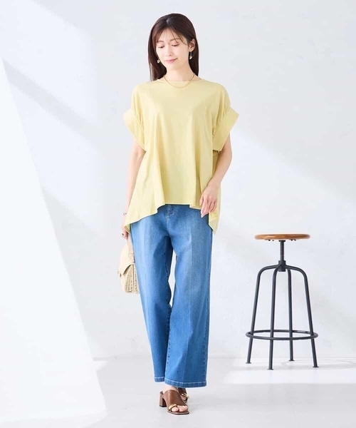 a.v.v(アーヴェヴェ)の「ボリュームスリーブフレアカットソー(Tシャツ/カットソー・レディース・ネイビー/グリーン/クリーム・38/40)」の8枚目の写真