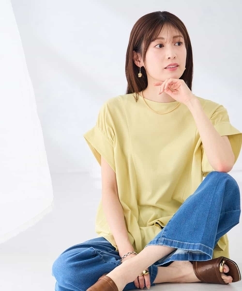 a.v.v(アーヴェヴェ)の「ボリュームスリーブフレアカットソー(Tシャツ/カットソー・レディース・ネイビー/グリーン/クリーム・38/40)」の13枚目の写真