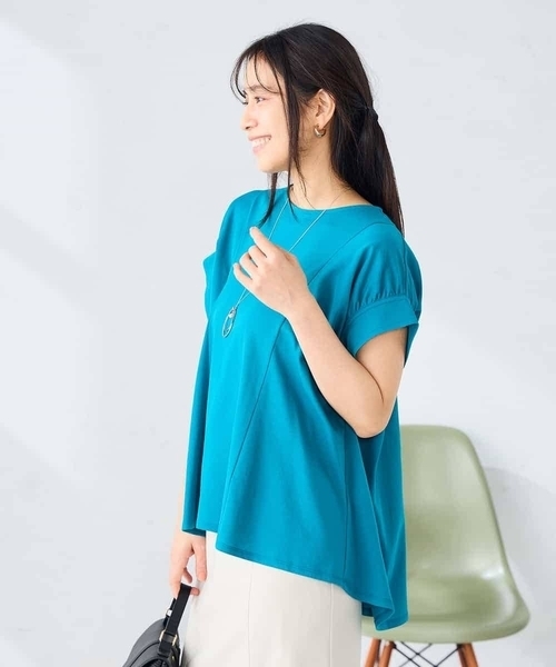 a.v.v(アーヴェヴェ)の「ボリュームスリーブフレアカットソー(Tシャツ/カットソー・レディース・ネイビー/グリーン/クリーム・38/40)」の16枚目の写真