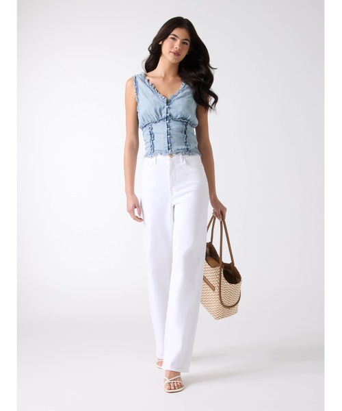 Guess(ゲス)の「REBECA Top トップス キャミソール タンクトップ デニム(キャミソール・レディース・ライトインディゴブルー・LARGE/MEDIUM/SMALL/X-SMALL)」の5枚目の写真