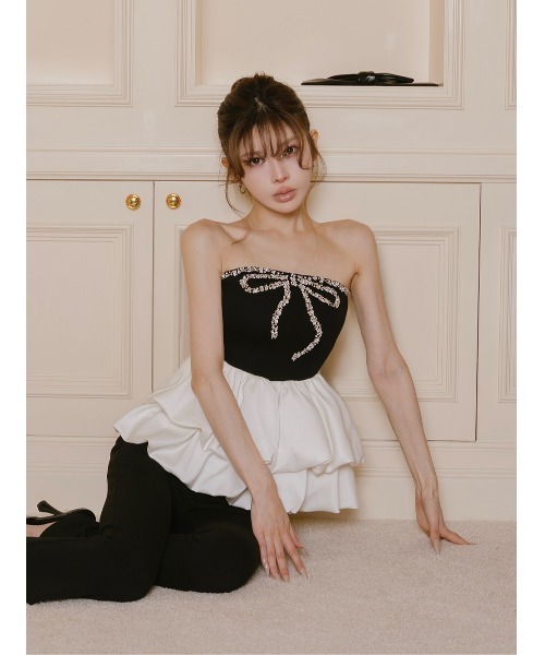 Darich（ダーリッチ）の「リボンビジューバルーンベアチュニック（その他トップス・レディース・ホワイト/ブラック/ミント・FREE）」の15枚目の写真
