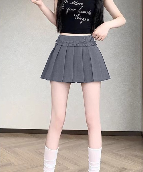 Miniministore(ミニミニストア)の「フリルスカパンプリーツキュロットスカート(スカート・レディース・ダークグレー/ブラック/ホワイト・S/L/M)」の20枚目の写真