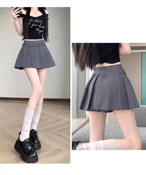 Miniministore(ミニミニストア)の「フリルスカパンプリーツキュロットスカート(スカート・レディース・ダークグレー/ブラック/ホワイト・S/L/M)」の22枚目の写真