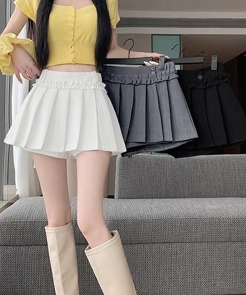 Miniministore(ミニミニストア)の「フリルスカパンプリーツキュロットスカート(スカート・レディース・ダークグレー/ブラック/ホワイト・S/L/M)」の5枚目の写真