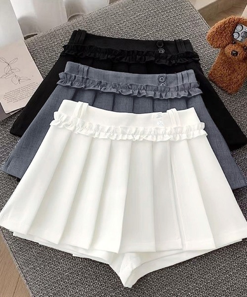 Miniministore(ミニミニストア)の「フリルスカパンプリーツキュロットスカート(スカート・レディース・ダークグレー/ブラック/ホワイト・S/L/M)」の6枚目の写真