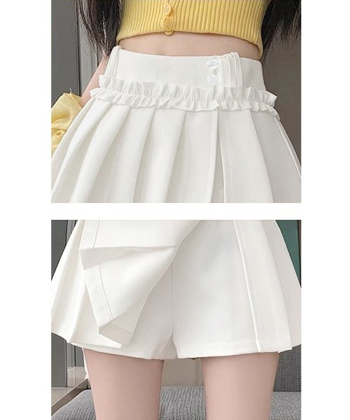 Miniministore(ミニミニストア)の「フリルスカパンプリーツキュロットスカート(スカート・レディース・ダークグレー/ブラック/ホワイト・S/L/M)」の7枚目の写真